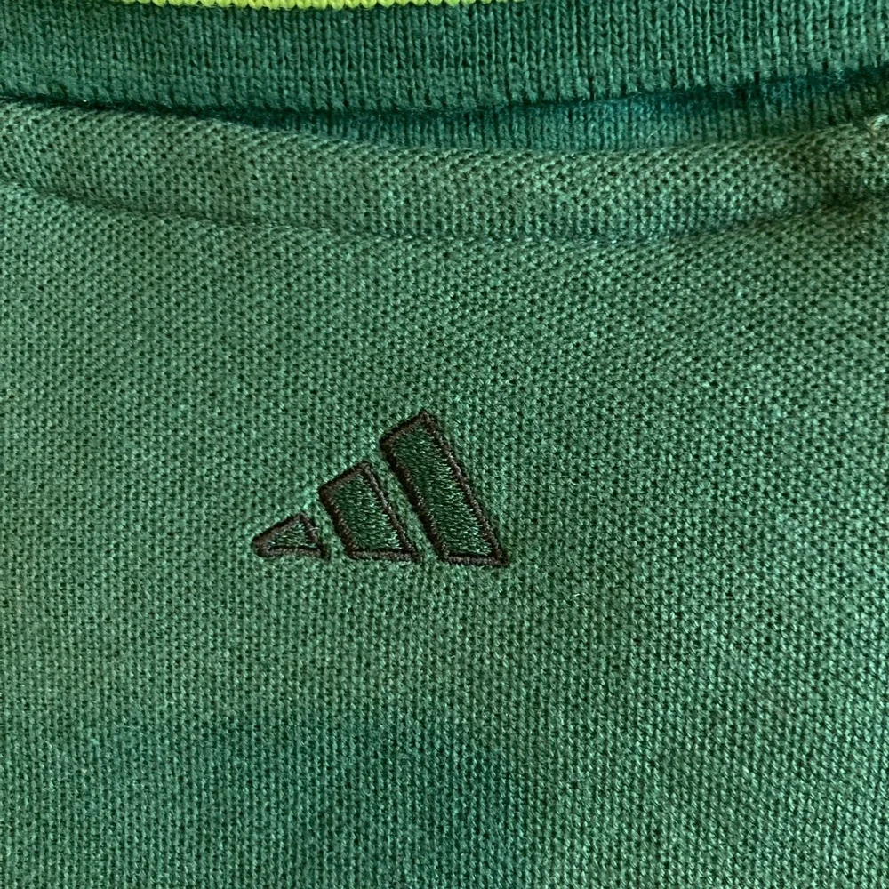 NEW Adidas Golf Youth Medium V-Polo Shirt Green Chlorophyll Ivy Cotton Pique NWT